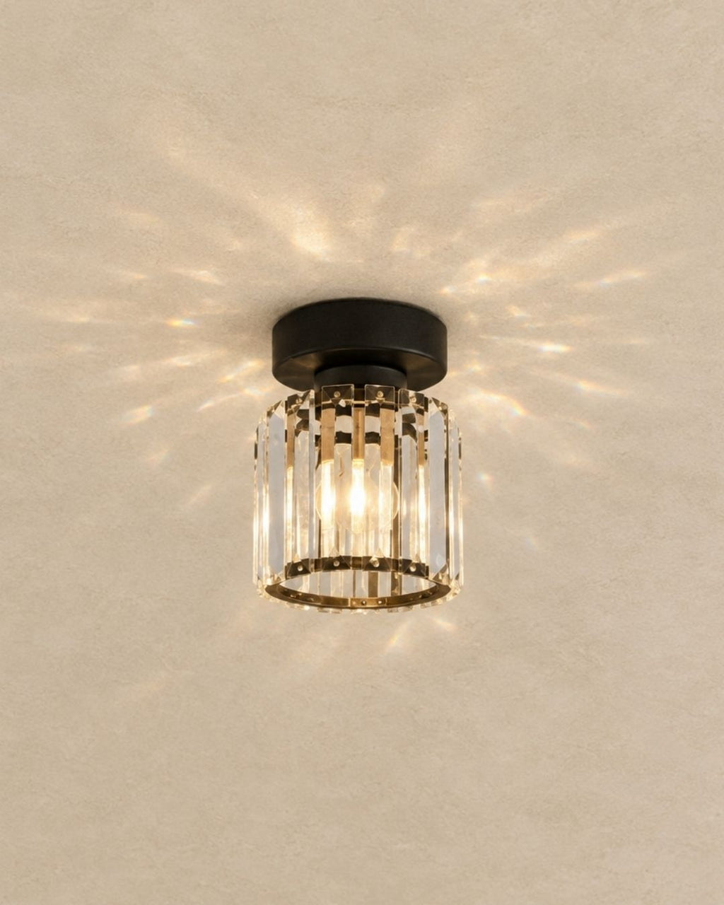 Amia ceiling light, round shape in black, product photograph