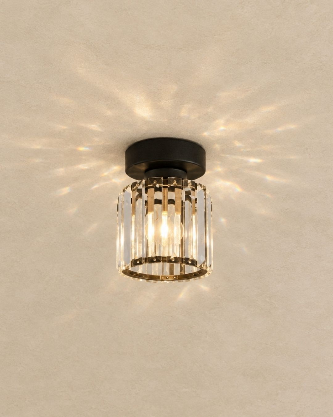 Amia ceiling light, round shape in black, product photograph