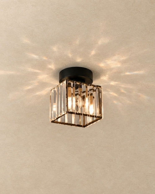 Amia ceiling light, square shape in black, product photograph