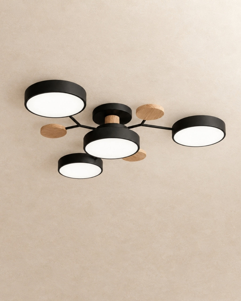 Amsel ceiling light in black, 4 lights, product photograph