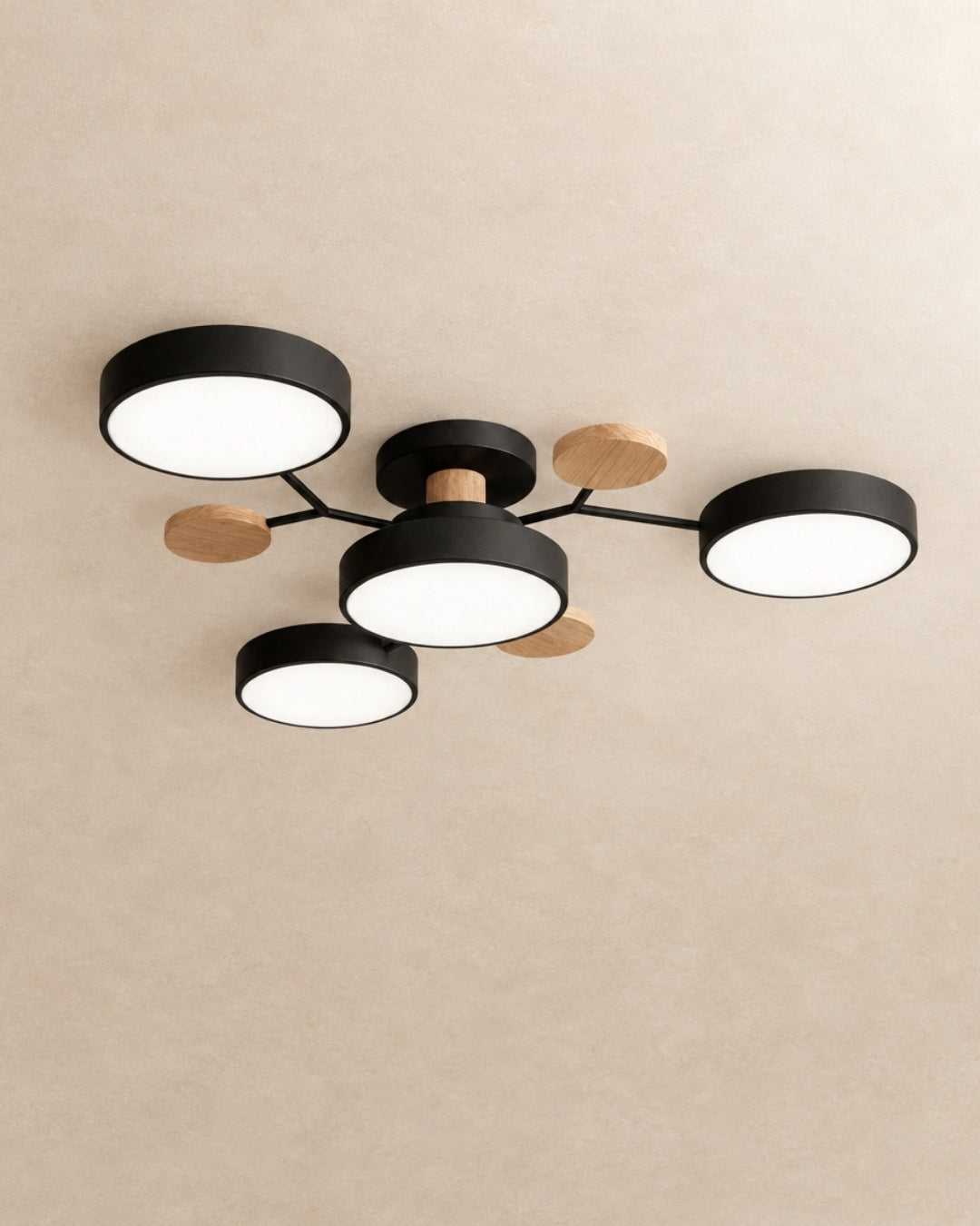 Amsel ceiling light in black, 4 lights, product photograph