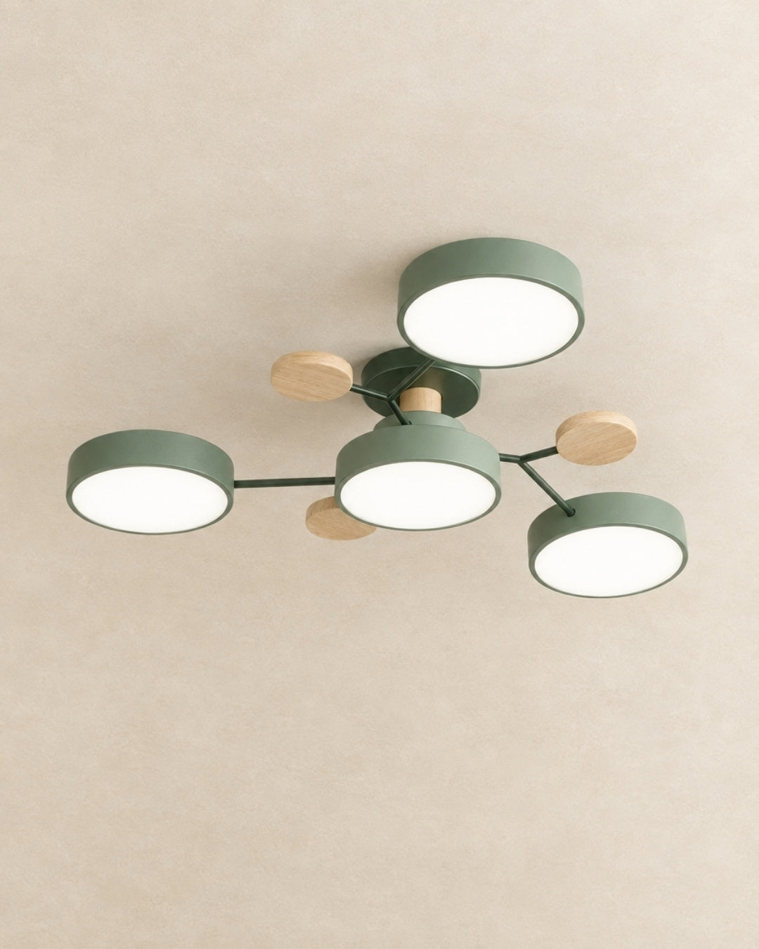 Amsel ceiling light in green, 4 lights, product photograph