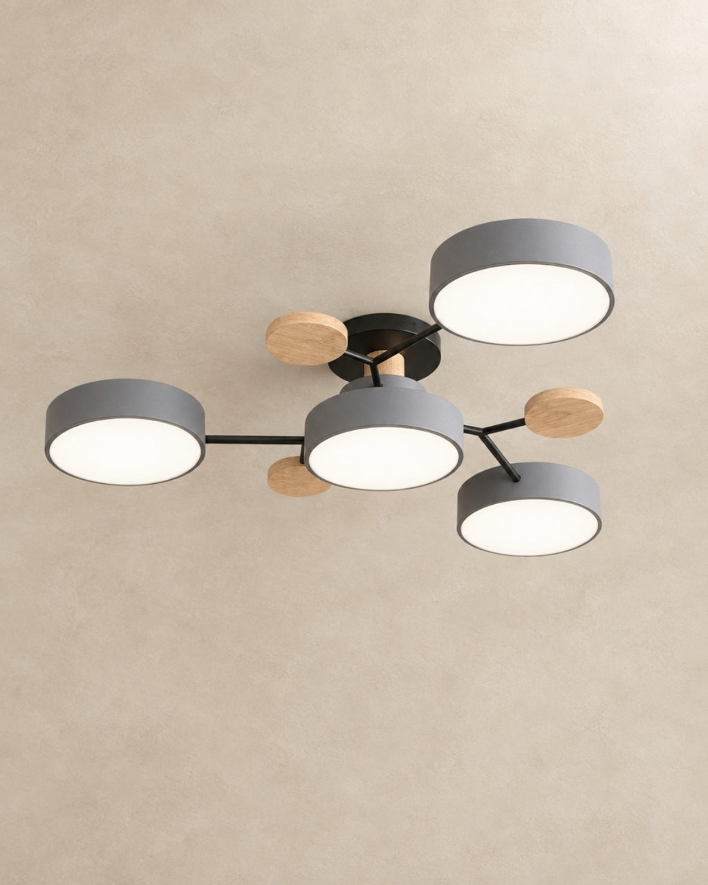 Amsel ceiling light in grey, 4 lights, product photograph