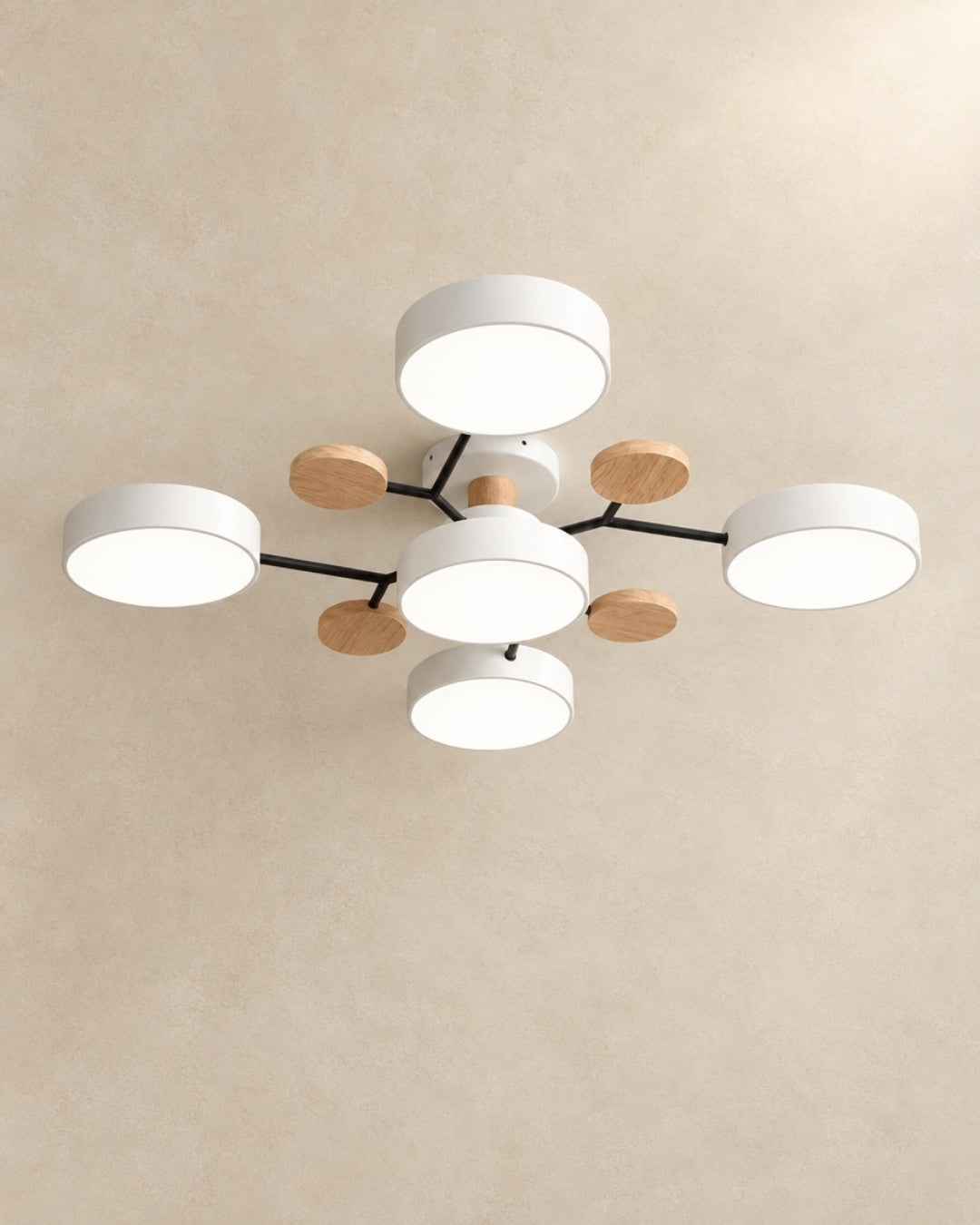 Amsel ceiling light in white, 5 lights, product photograph