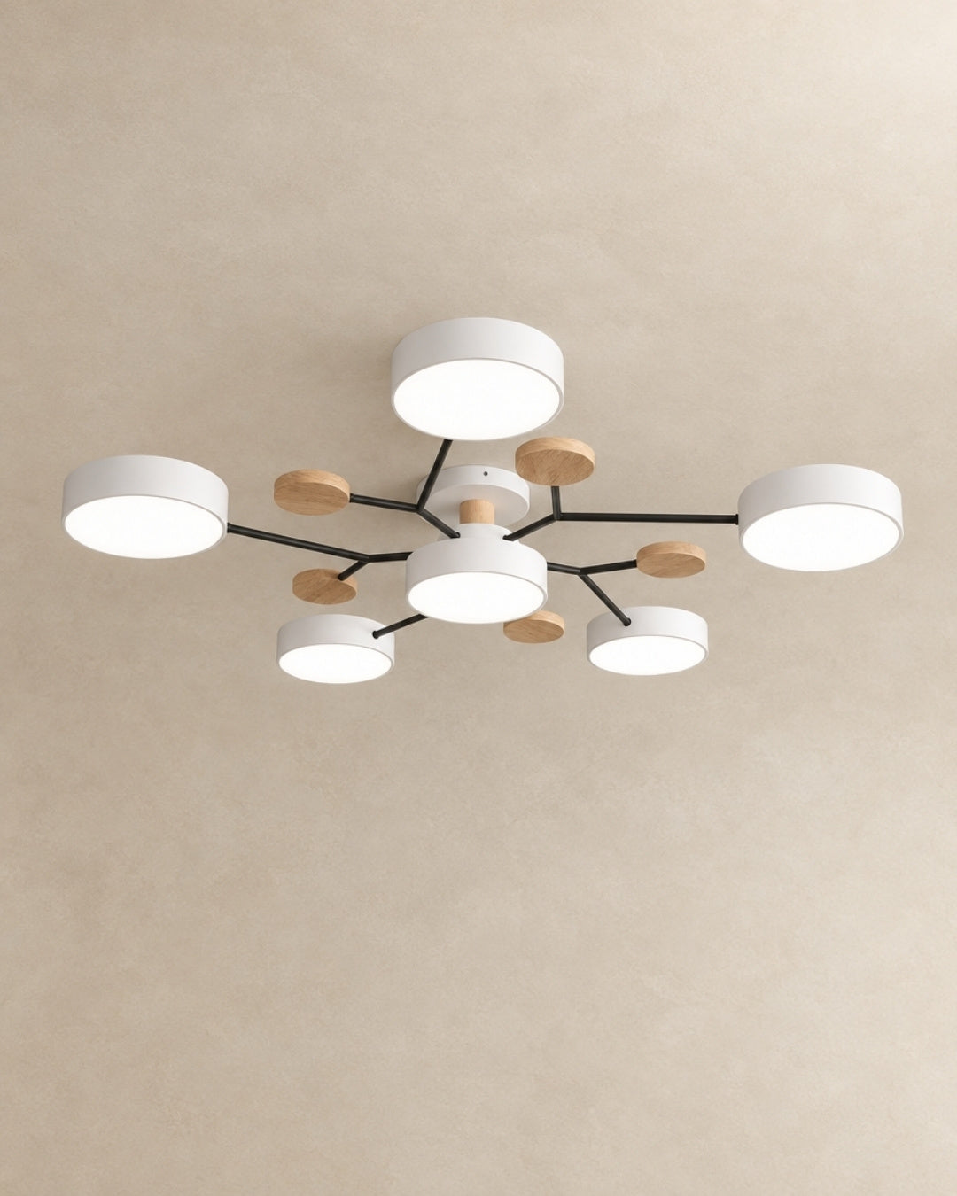 Amsel ceiling light in white, 6 lights, product photograph