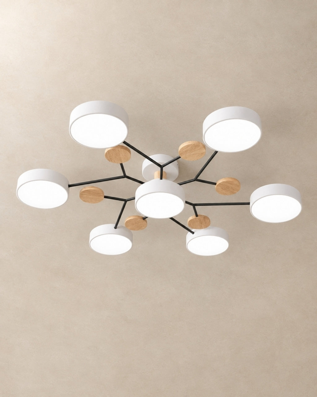 Amsel ceiling light in white, 7 lights, product photograph