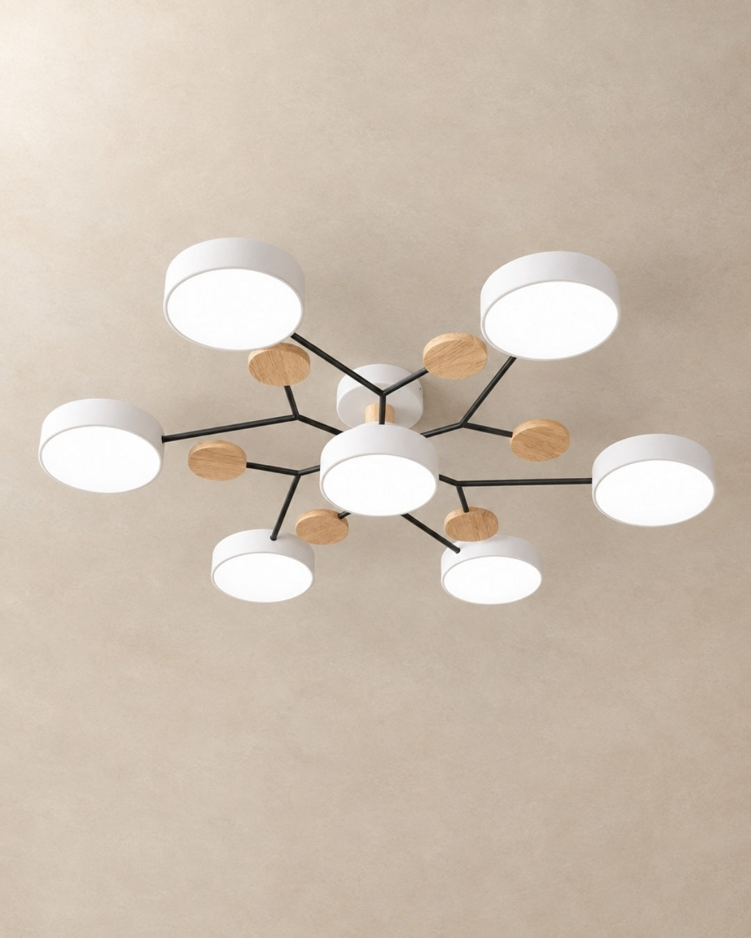 Amsel ceiling light in white, 7 lights, product photograph