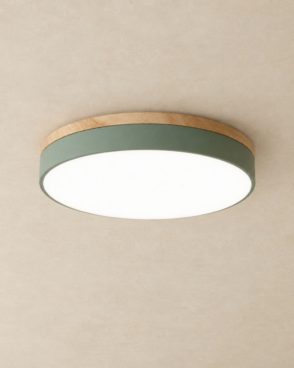 Feno ceiling light in green, product photograph