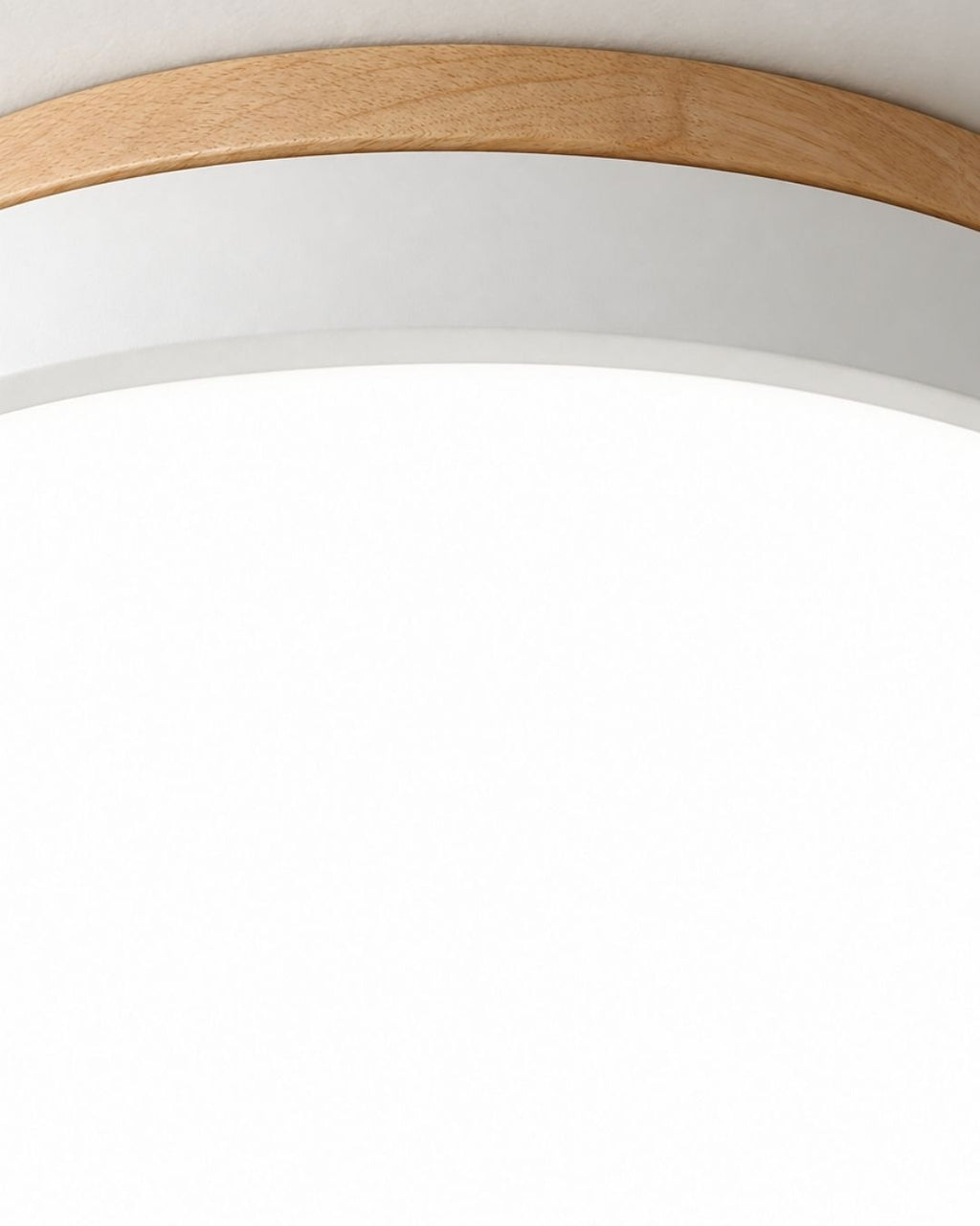 Feno ceiling light in white, sharp close-up view from below