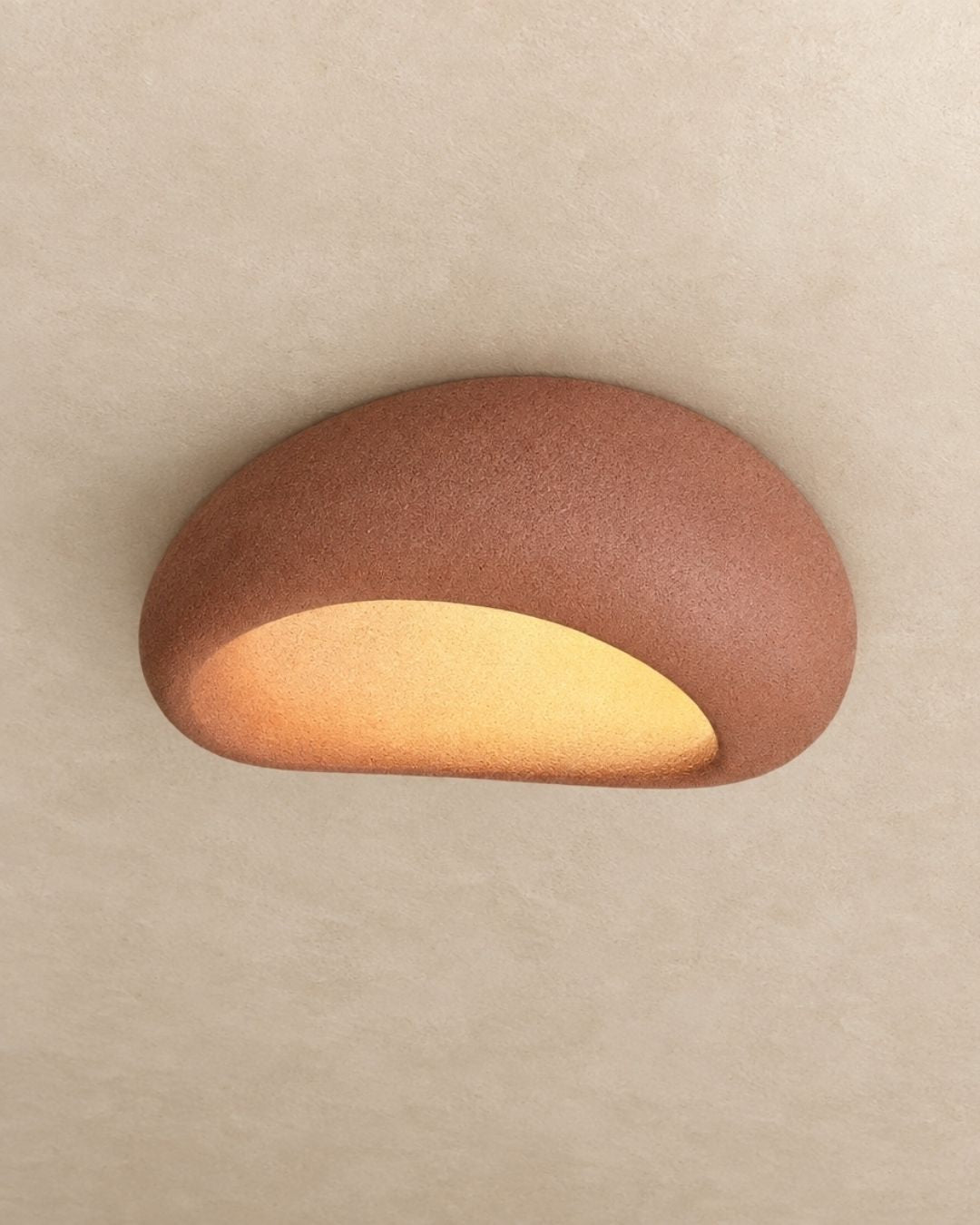 Luna ceiling light in red, product photograph