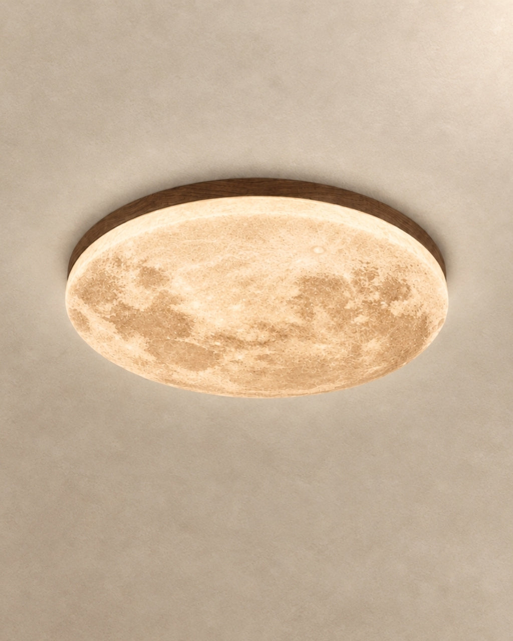 Erva ceiling light in warm walnut, product photograph