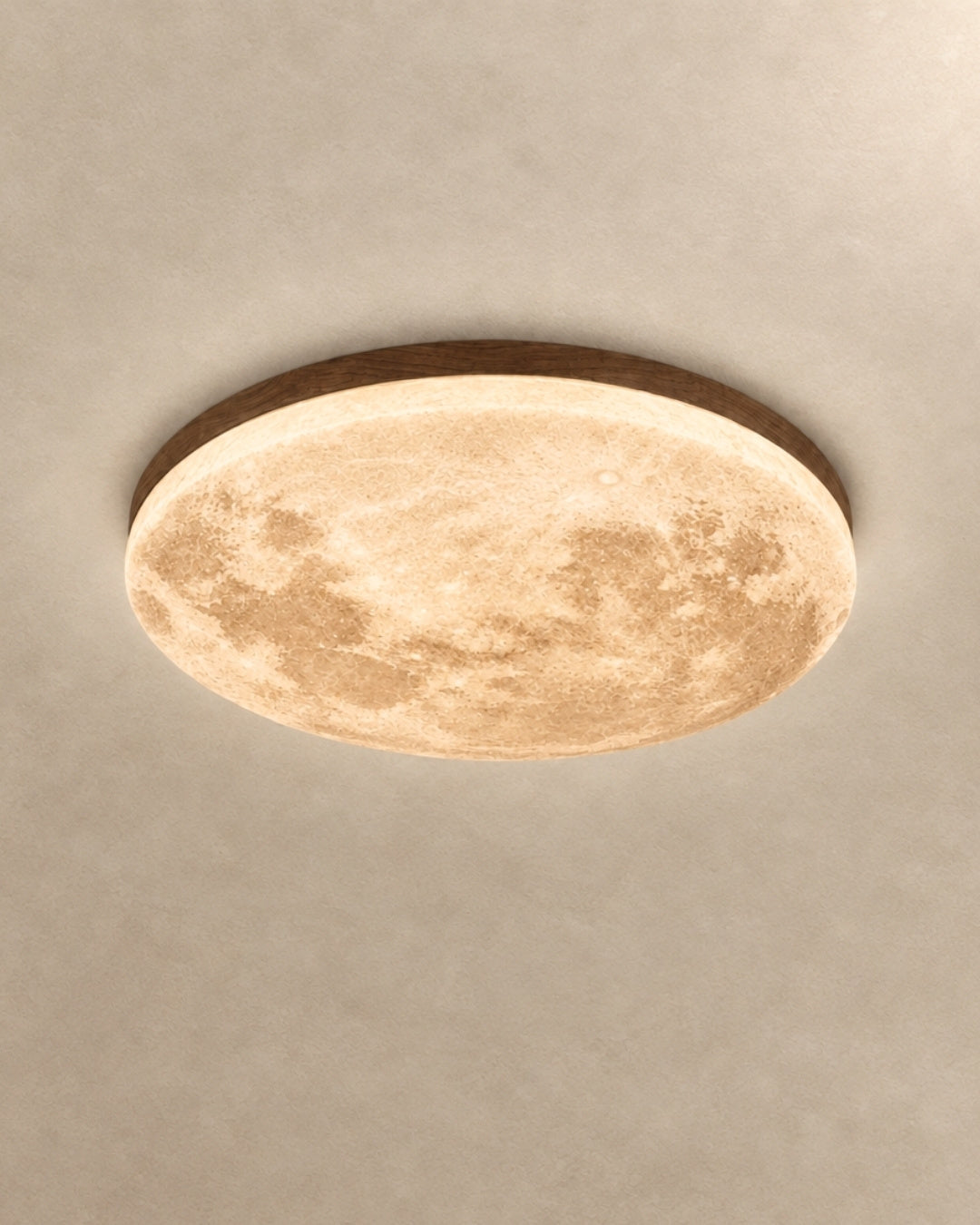 Erva ceiling light in warm walnut, product photograph