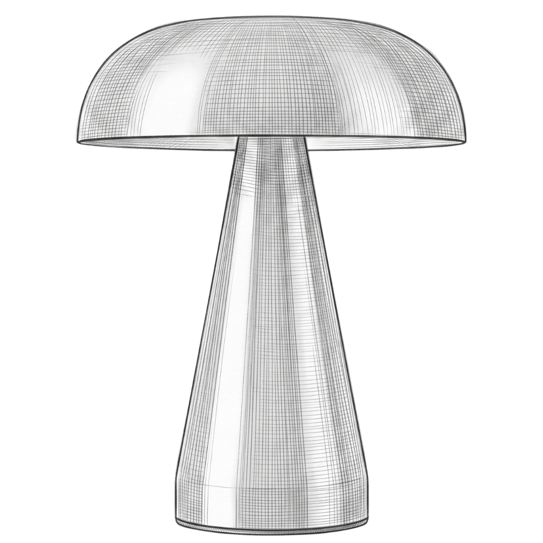Fine-line pencil illustration of the Cerlin table lamp