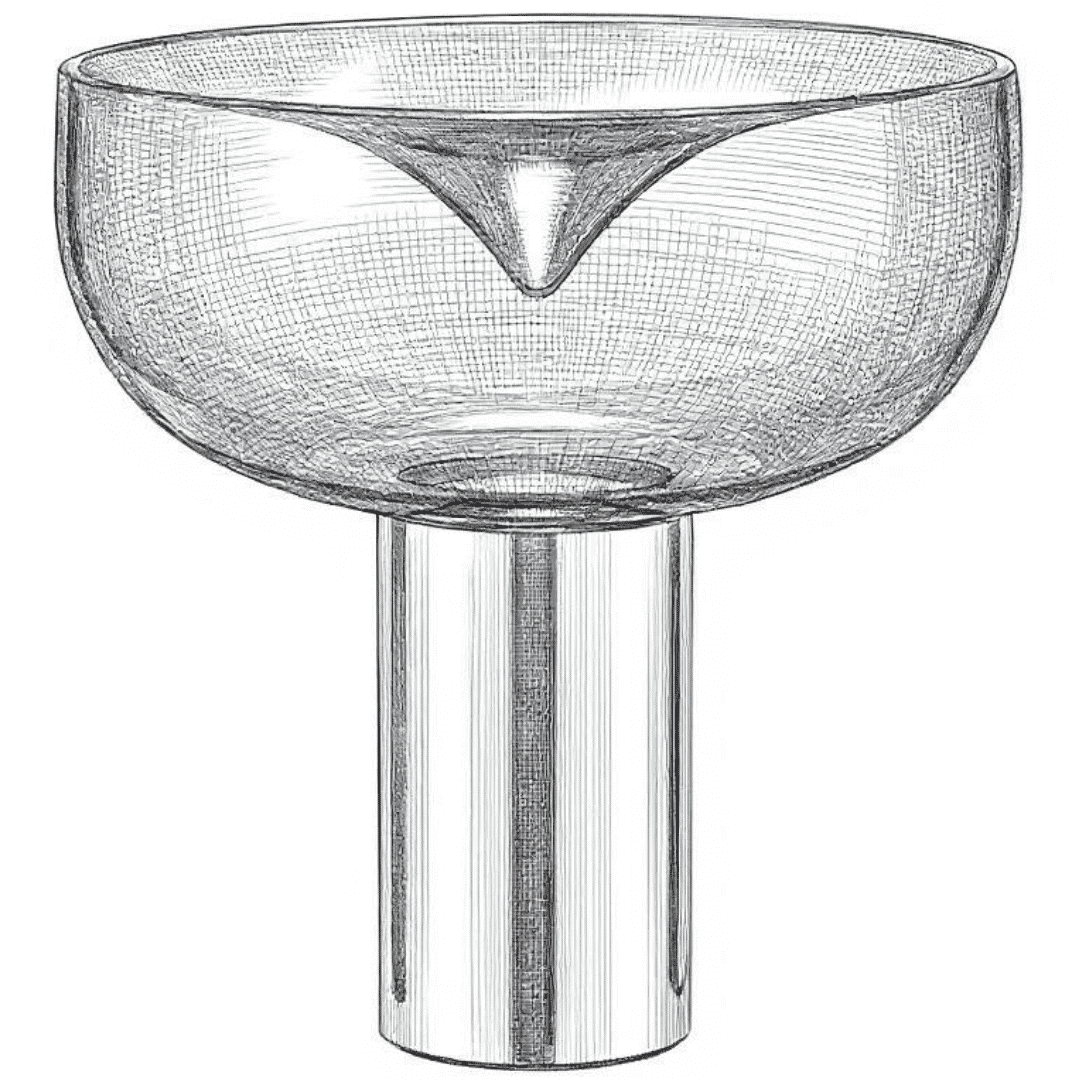 Fine-line pencil illustration of the Marla table lamp