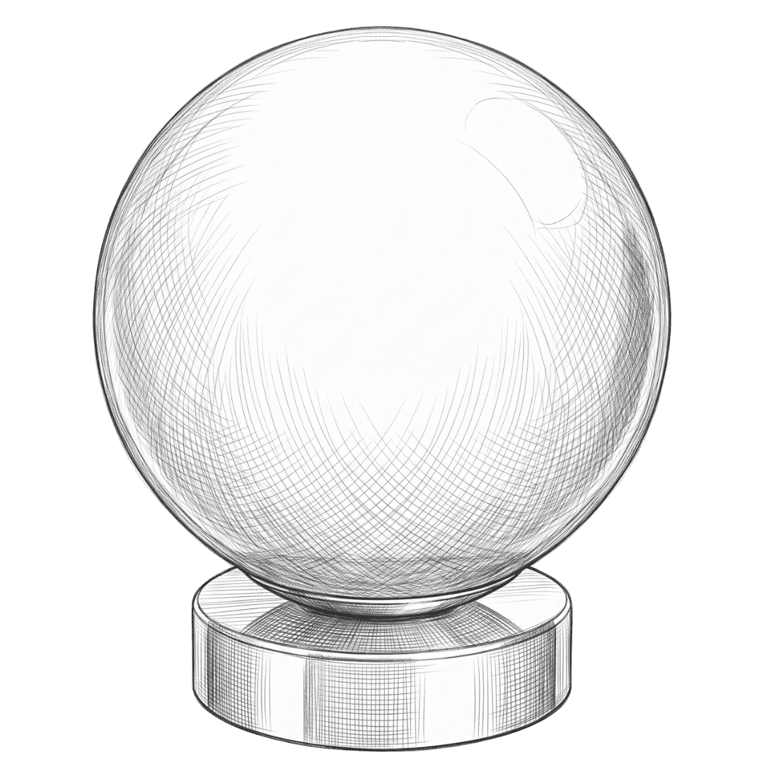 Fine-line pencil illustration of the Olmo table lamp