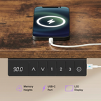 The multifunction controller of the Deskon Electric Standing desk with built-in power strip