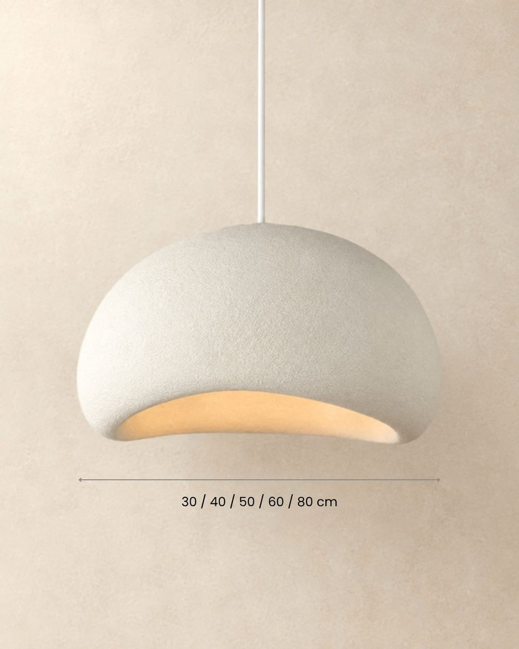Dimensions of the Desna pendant light, rounded silhouette