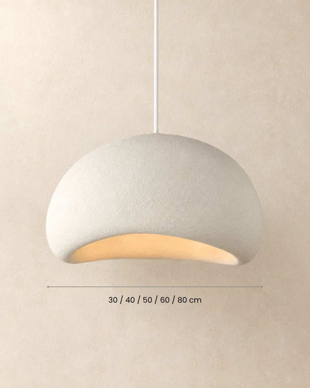 Dimensions of the Desna pendant light, rounded silhouette