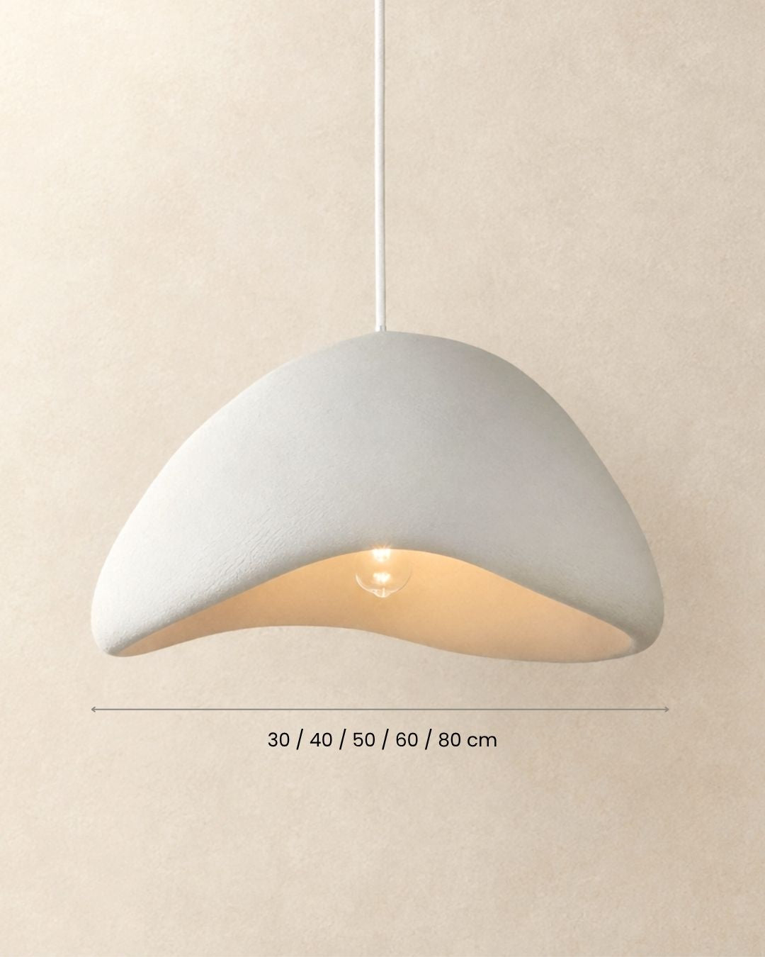 Dimensions of the Desna pendant light, wavy silhouette