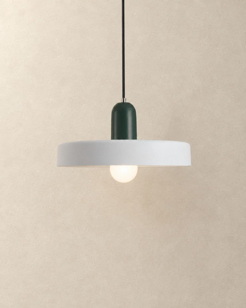 Nyla pendant light in green and white, product photograph
