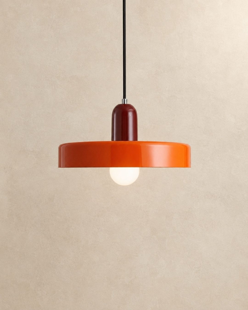 Nyla pendant light in red and orange, product photograph