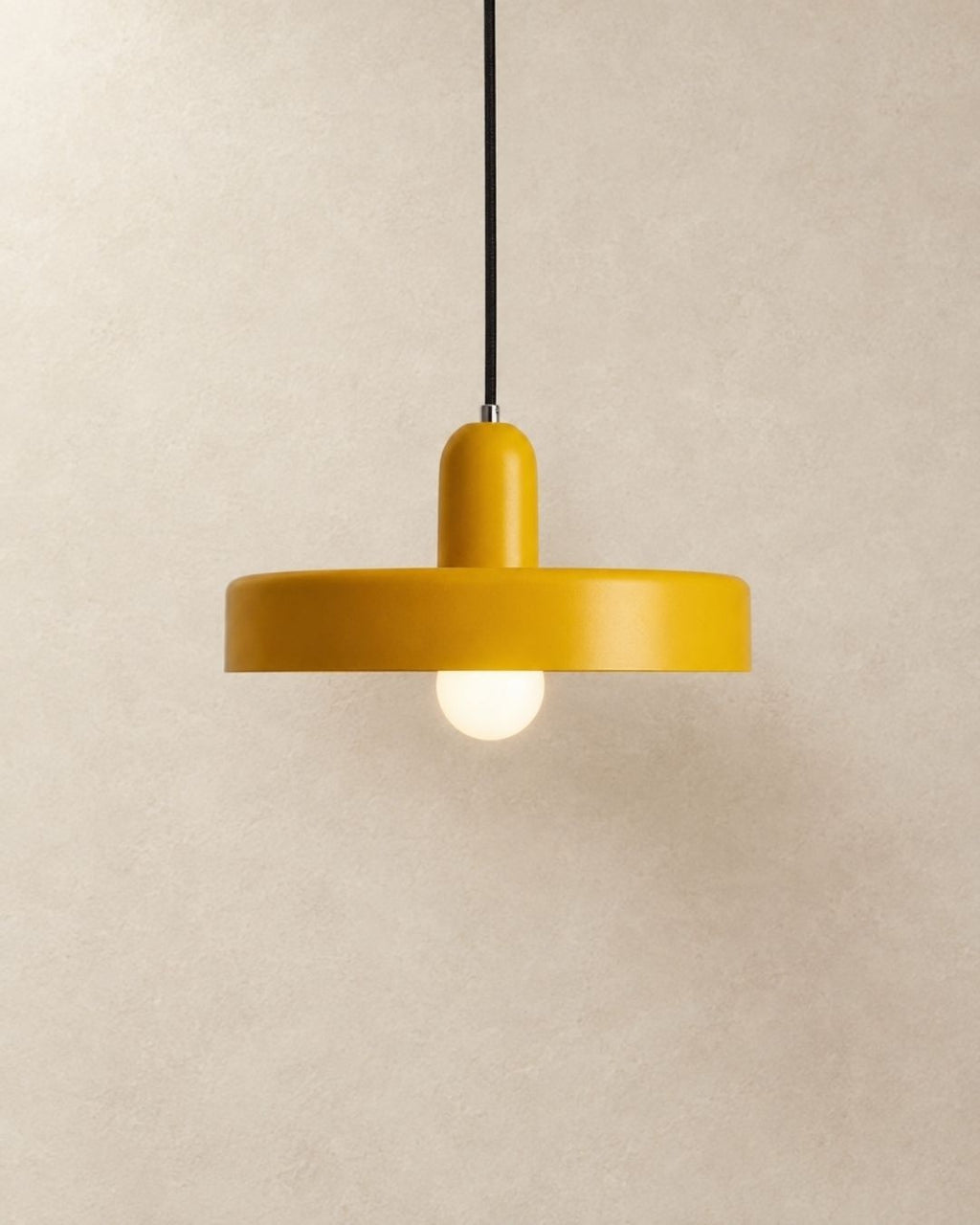 Nyla pendant light in yellow, product photograph