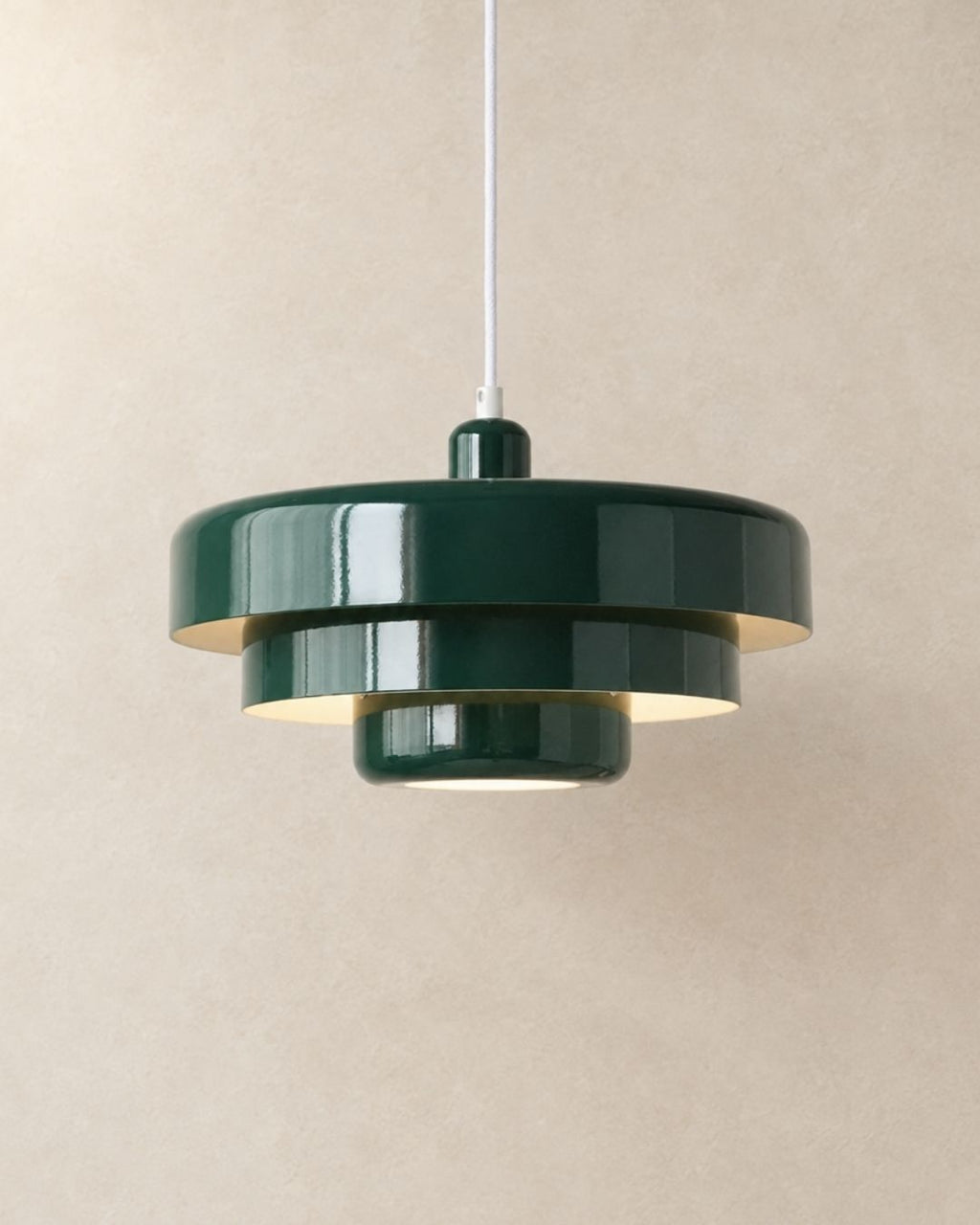 Tessia pendant light in green, product photograph
