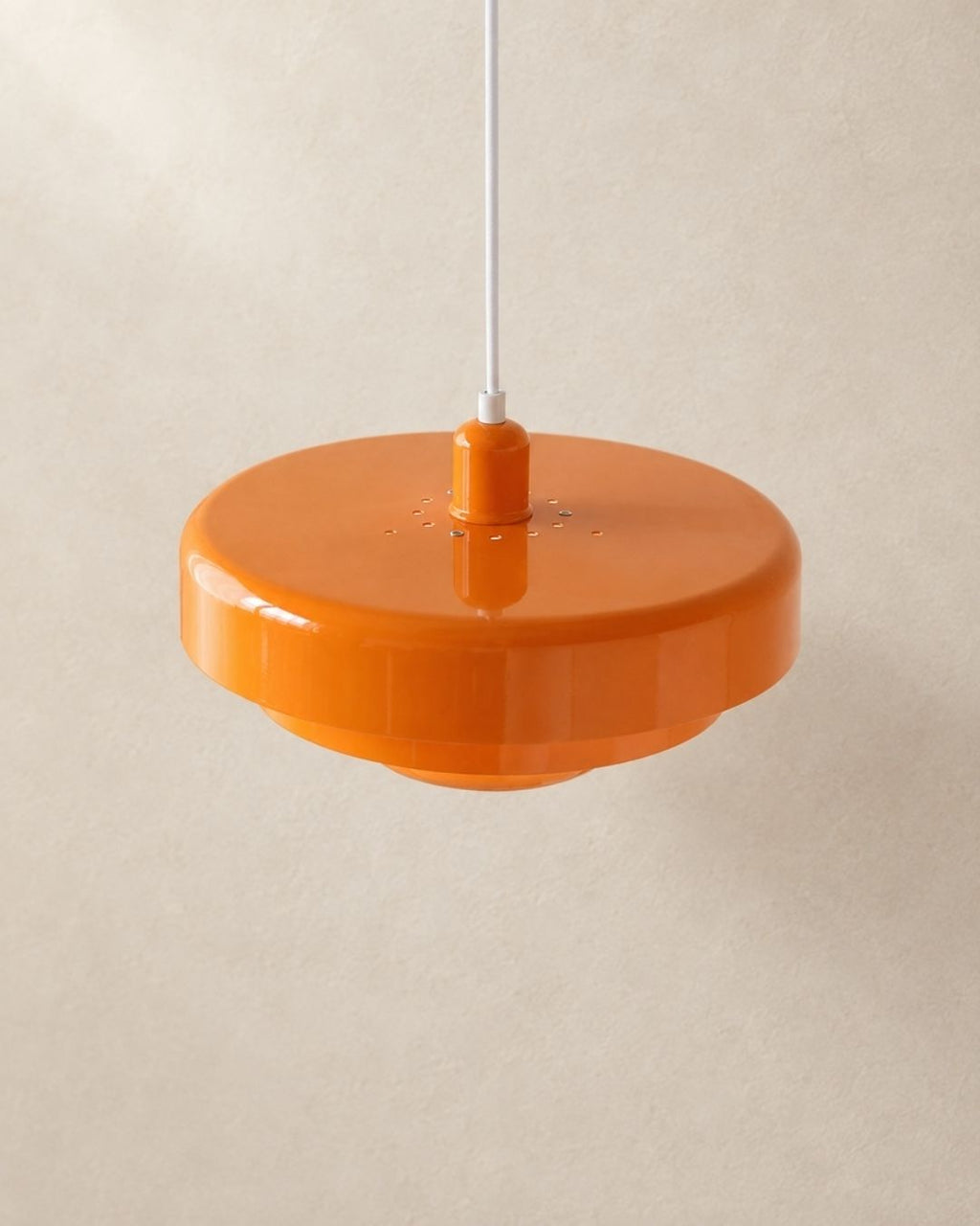 Tessia pendant light in orange, seen from above