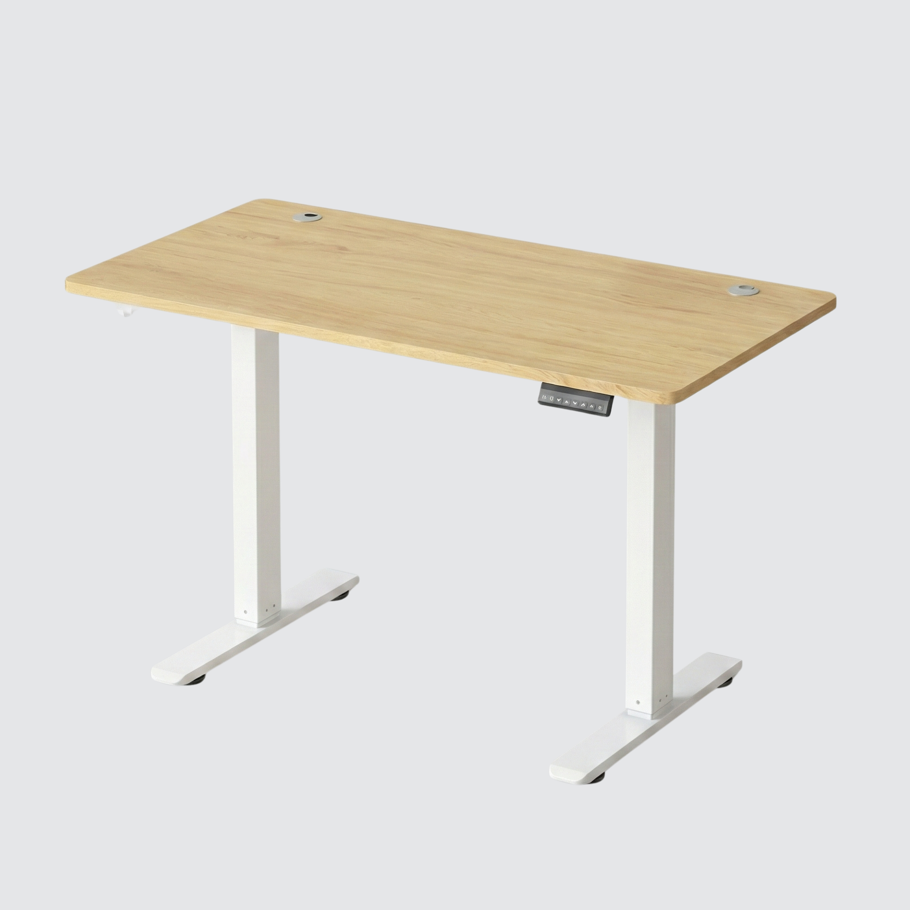 Standing desk Deskon in light brown, Height electric adjustable 