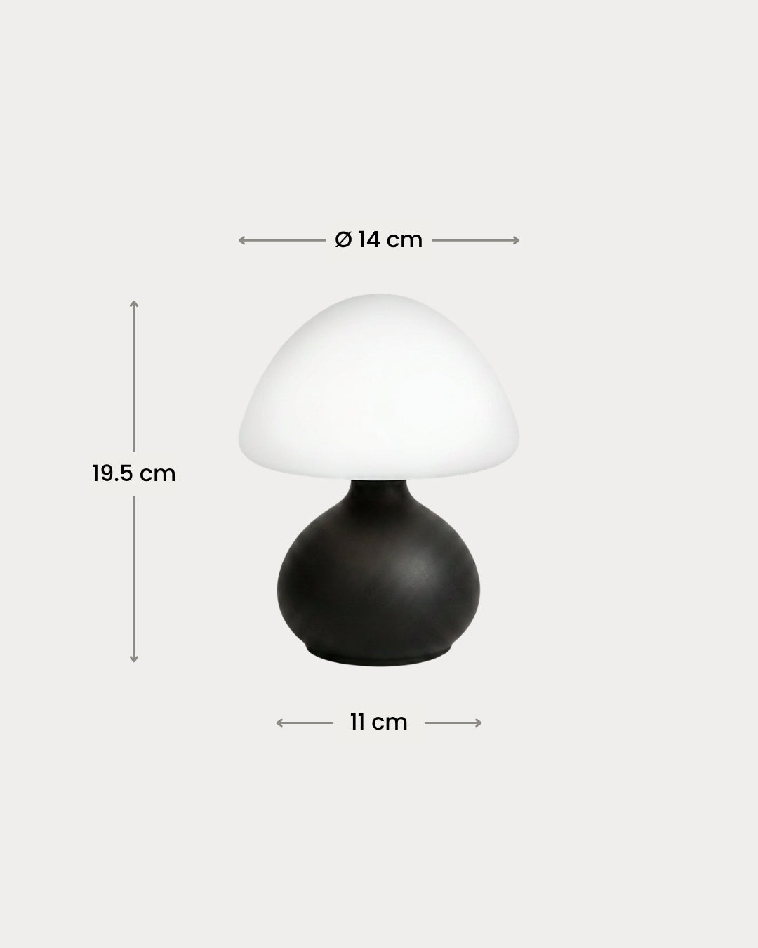 Dimensions of the Garlen table lamp