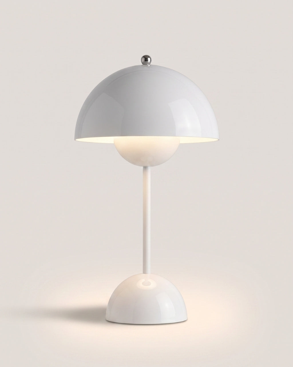 Elsin table lamp in white, rounded shade on a short stem