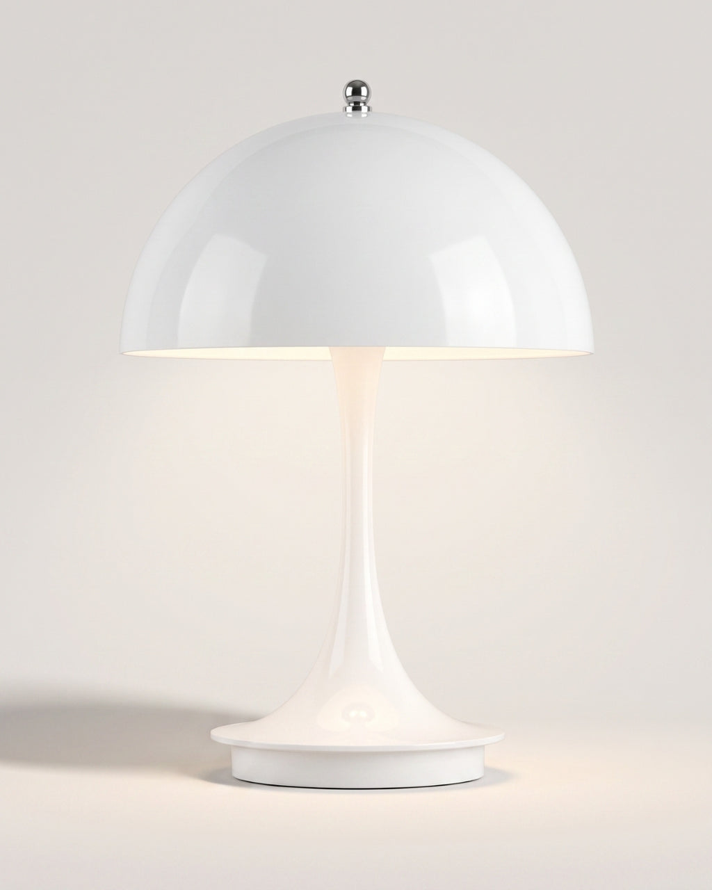 Harvo table lamp in white, rounded glass shade
