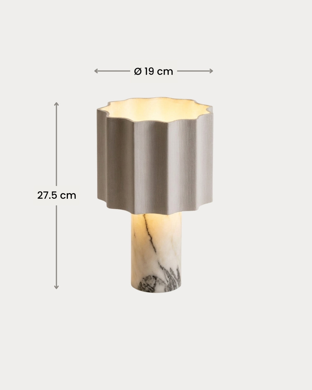 Dimensions of the Karlen table lamp