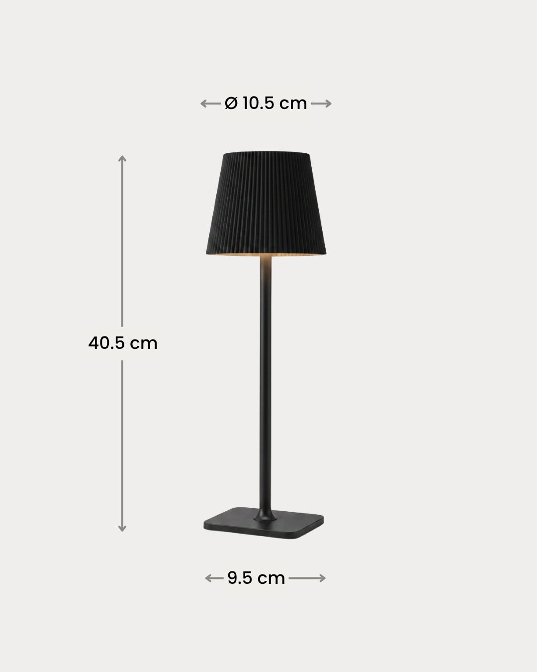 Dimensions of the Velmo table lamp