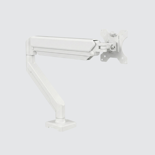 Monitor mount, or monitor holder, in white, by Deskon. 